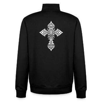 Prunkvolles Tribal Cross-Design - Unisex Organic Zip Sweatshirt von Stanley/Stella - Schwarz - Hinten - AI Model Male 185 light (185cm)
