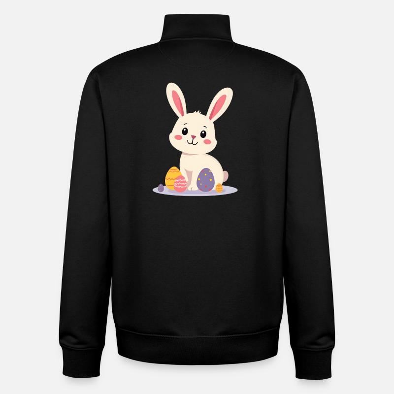Lapin de Pâques - Sweat zippé unisexe en coton bio Stanley/Stella - noir