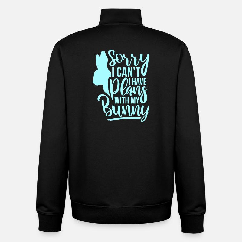 Scusa, non posso, ho dei programmi con il mio logo Bunny Hase - Felpa unisex con zip in cotone biologico di Stanley/Stella - nero