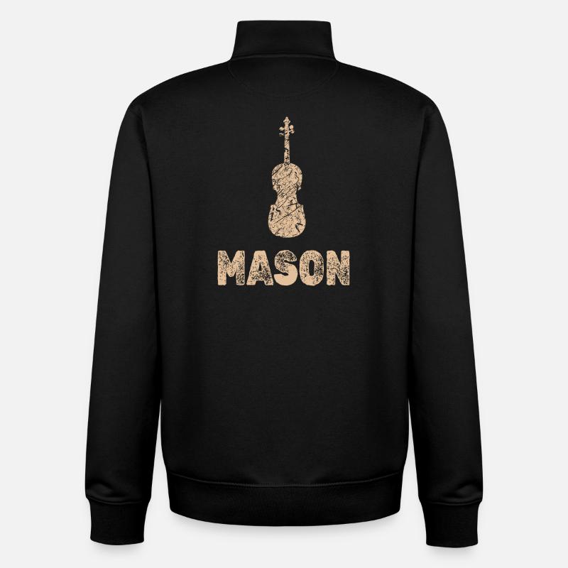 Cadeau pour Mason - Sweat zippé unisexe en coton bio Stanley/Stella - noir