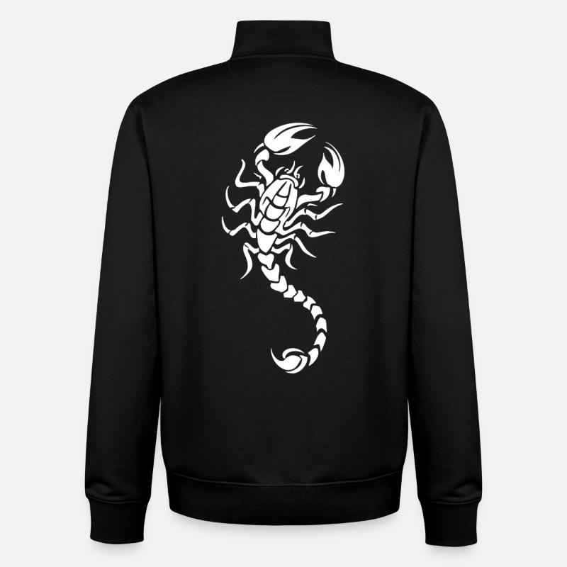 Silhouette du Scorpion à contraste nocturne - Sweat zippé unisexe en coton bio Stanley/Stella - noir