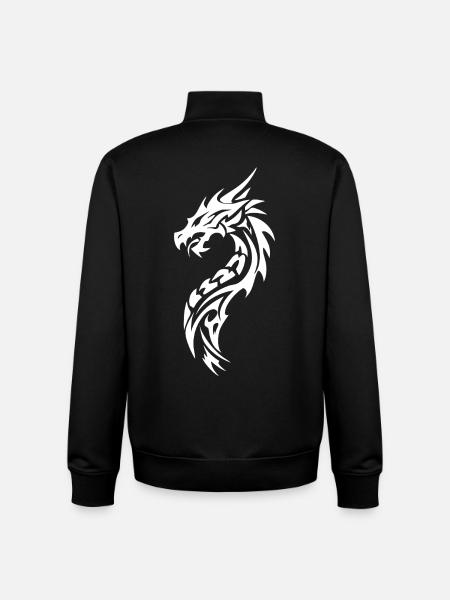 Tribal Drache Silhouette - Unisex Organic Zip Sweatshirt von Stanley/Stella - Schwarz