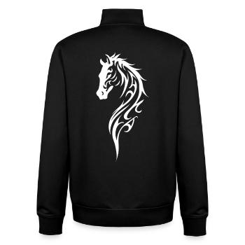 Tribal Pferdekopf Linienstil - Unisex Organic Zip Sweatshirt von Stanley/Stella - Schwarz - Hinten - AI Model Male 185 light (185cm)