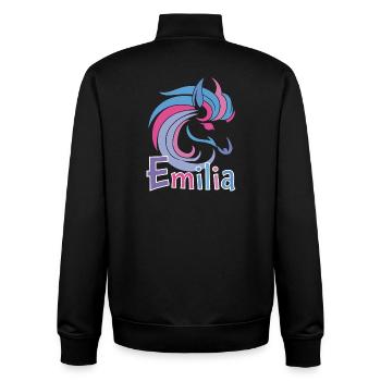Emilia Pastel Horse Magic - Unisex Organic Zip Sweatshirt by Stanley/Stella - black - Back - AI Model Male 185 light (185cm)