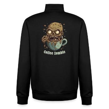 Kaffeemonster  - Koffein Zombie - Morgenmuffel - Unisex Organic Zip Sweatshirt von Stanley/Stella - Schwarz - Hinten - AI Model Male 185 light (185cm)