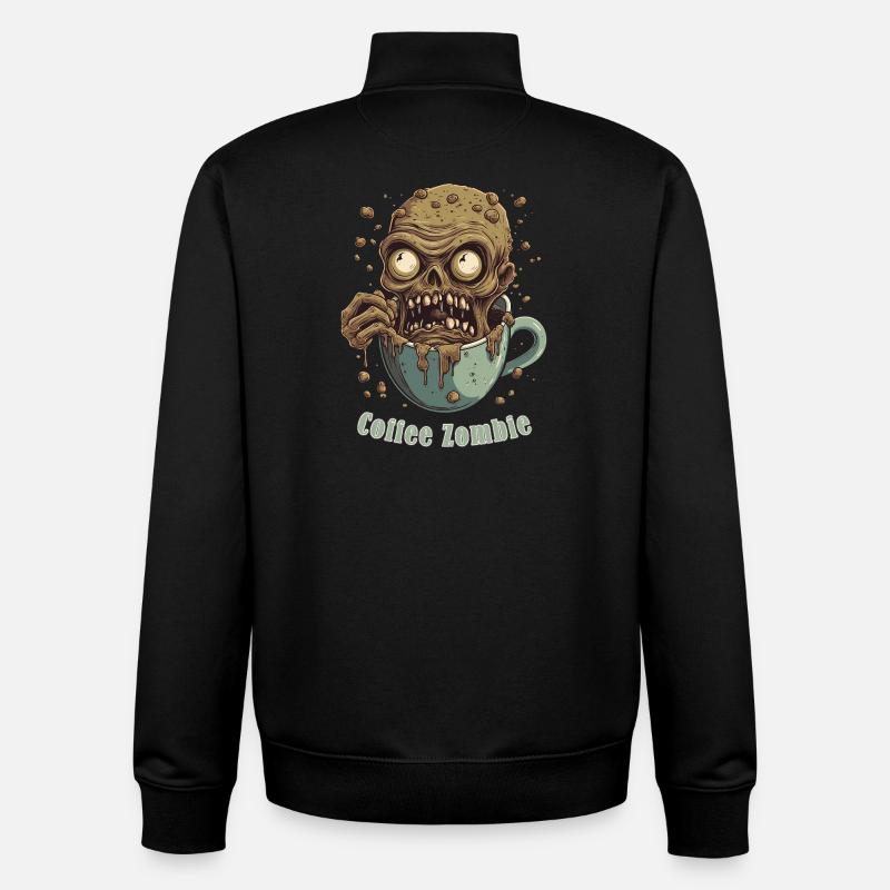 Kaffeemonster - Koffein Zombie - Morgenmuffel - Unisex Organic Zip Sweatshirt von Stanley/Stella - Schwarz