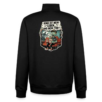 Kino Horror Zombie Popcorn Humor - Unisex Organic Zip Sweatshirt von Stanley/Stella - Schwarz - Hinten - AI Model Male 185 light (185cm)