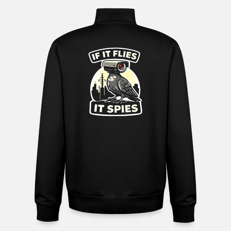 Raven with Camera Spy Design - Unisex Organic Zip Sweatshirt by Stanley/Stella - black