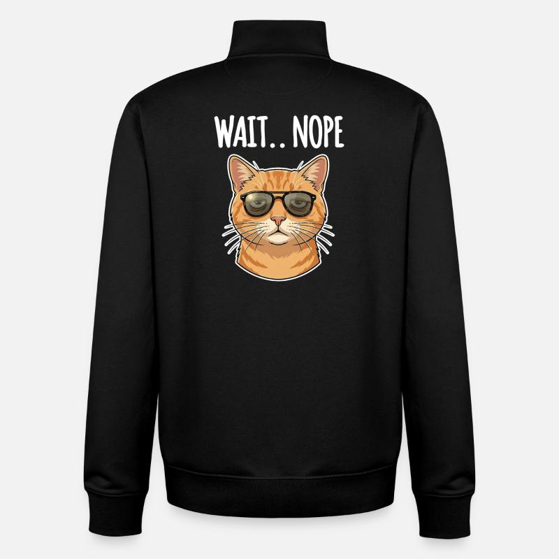 N° de chat - Sweat zippé unisexe en coton bio Stanley/Stella - noir