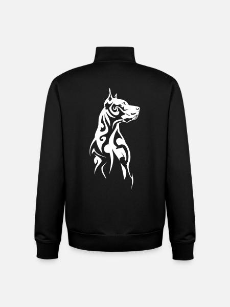 Tribal Dog Head - Unisex Organic Zip Sweatshirt by Stanley/Stella - black
