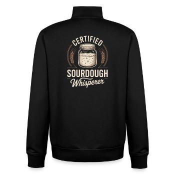 Chuchoteur certifié de levain - Sweat zippé unisexe en coton bio Stanley/Stella - noir - Dos - AI Model Male 185 light (185cm)