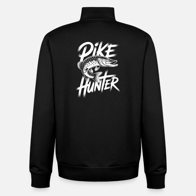 Pêche au brochet - Sweat zippé unisexe en coton bio Stanley/Stella - noir