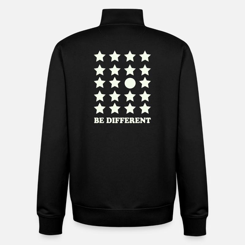Be Different Sternenraster Kreis - Unisex Organic Zip Sweatshirt von Stanley/Stella - Schwarz