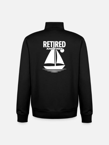 Retirement Sailboat Freedom - Unisex Organic Zip Sweatshirt by Stanley/Stella - black