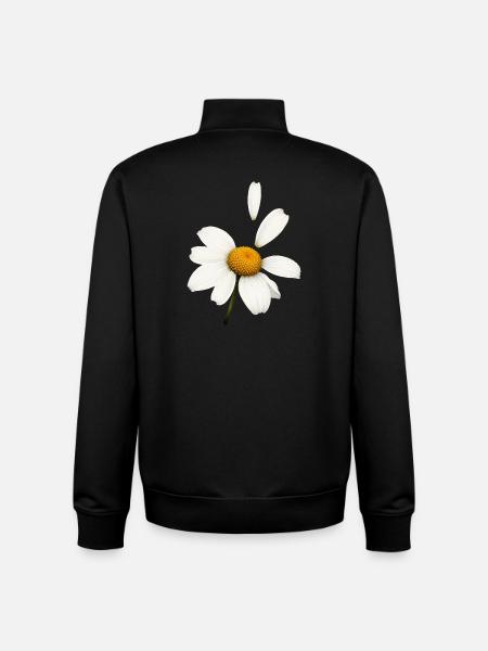 Margerite mit fliegenden Blütenblättern Design - Unisex Organic Zip Sweatshirt von Stanley/Stella - Schwarz