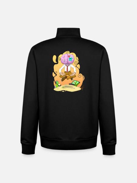 Mindful Brain Meditating Wealth - Unisex Organic Zip Sweatshirt by Stanley/Stella - black