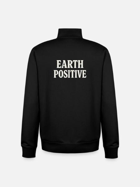 Earth Positive Bold Typography - Unisex Organic Zip Sweatshirt by Stanley/Stella - black