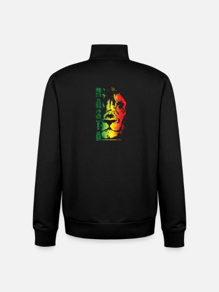 Rasta Lion Rainbow Style - Unisex Organic Zip Sweatshirt by Stanley/Stella - black