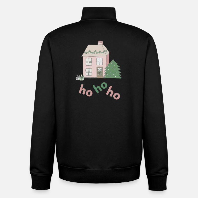 style maison de Noël - Sweat zippé unisexe en coton bio Stanley/Stella - noir