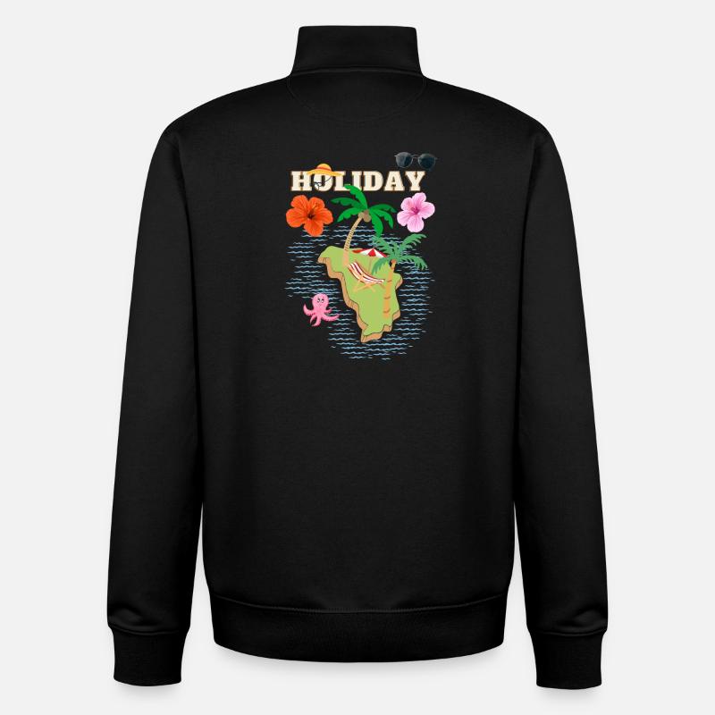 Design de vacances ART - Sweat zippé unisexe en coton bio Stanley/Stella - noir