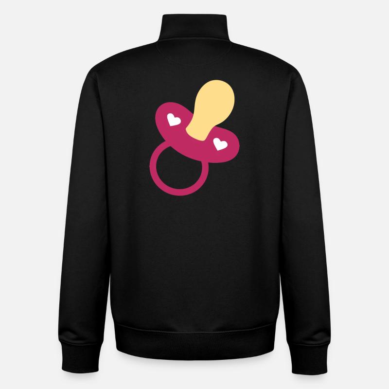 Idée cadeau naissance bébé 2025 - Sweat zippé unisexe en coton bio Stanley/Stella - noir