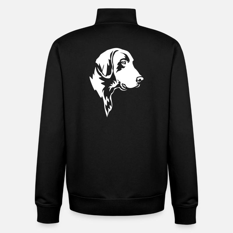 Deutsch Kurzhaar Kopf "Black Edition" - Unisex Organic Zip Sweatshirt von Stanley/Stella - Schwarz