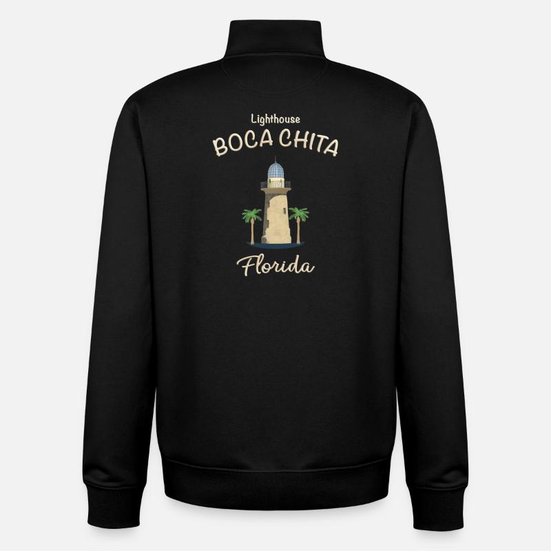 Florida, Boca Chita Leuchtturm - Unisex Organic Zip Sweatshirt von Stanley/Stella - Schwarz