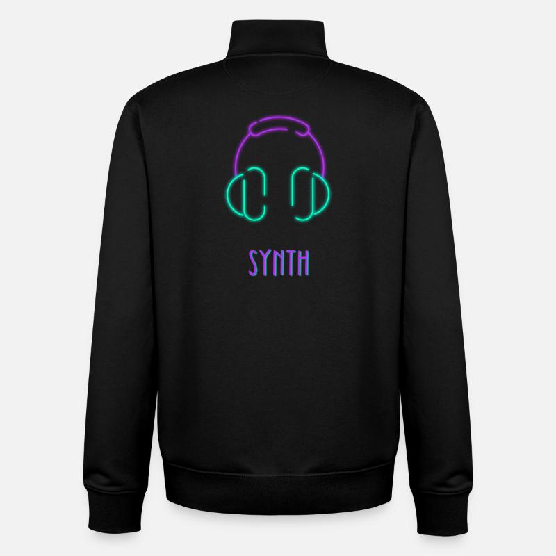 Synth-Kopfhörer Elektronische Musikästhetik - Unisex Organic Zip Sweatshirt von Stanley/Stella - Schwarz