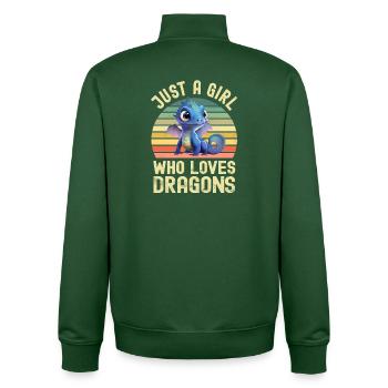 Dragon Dragon - Unisex Organic Zip Sweatshirt by Stanley/Stella - bottle green - Back - AI Model Male 185 dark (185cm)