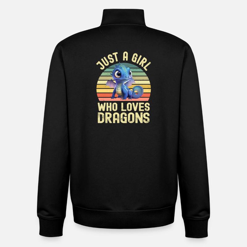 Dragon Dragon - Sweat zippé unisexe en coton bio Stanley/Stella - noir