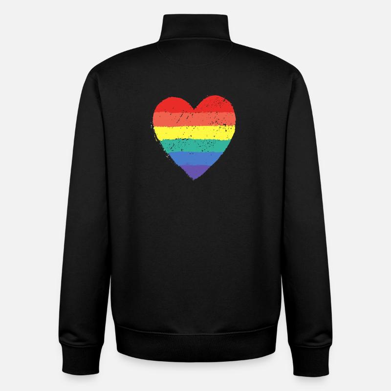 Rainbow Heart & Pride - Unisex Organic Zip Sweatshirt von Stanley/Stella - Schwarz