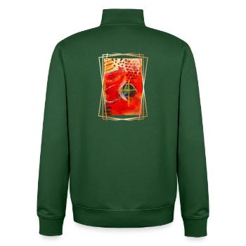 Abstraktion lebendiger geometrischer Formen - Unisex Organic Zip Sweatshirt von Stanley/Stella - Flaschengrün - Hinten - AI Model Male 185 dark (185cm)