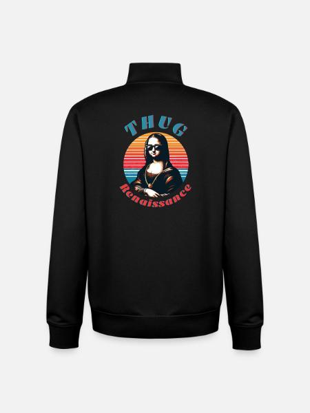 Hipster Mona with Retro Vibe - Unisex Organic Zip Sweatshirt by Stanley/Stella - black
