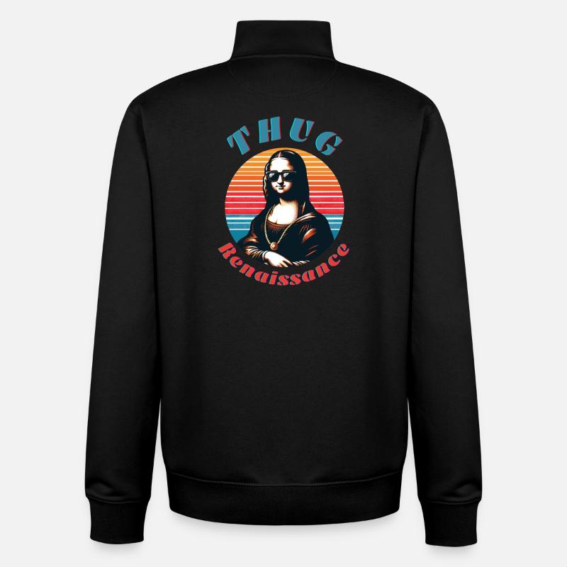 Hipster Mona mit Retro-Vibe - Unisex Organic Zip Sweatshirt von Stanley/Stella - Schwarz