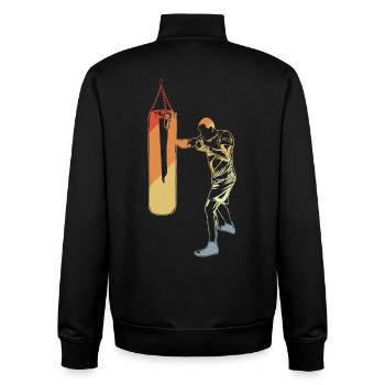 Vintage Boxing Sketch - Unisex Organic Zip Sweatshirt by Stanley/Stella - black - Back - AI Model Male 185 light (185cm)