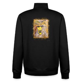 Illustration du signe du zodiaque Lion - Sweat zippé unisexe en coton bio Stanley/Stella - noir - Dos - AI Model Male 185 light (185cm)