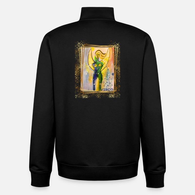 Déesse Vierge aux ailes mystiques - Sweat zippé unisexe en coton bio Stanley/Stella - noir