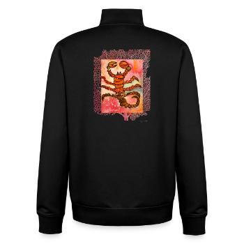 Scorpion astrologique à l’aquarelle artistique - Sweat zippé unisexe en coton bio Stanley/Stella - noir - Dos - AI Model Male 185 light (185cm)