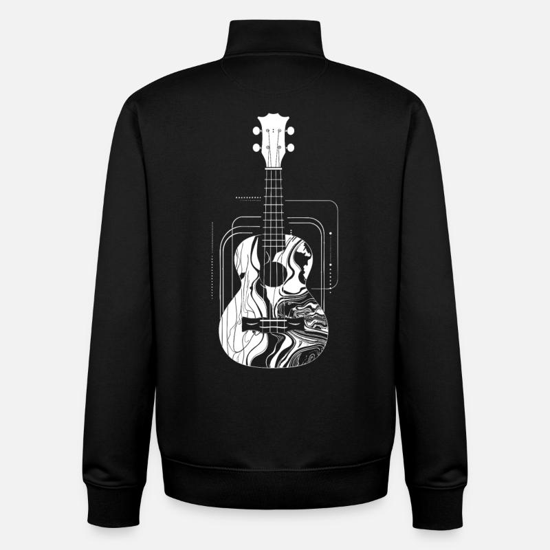 Ukulele Zeichnung - Unisex Organic Zip Sweatshirt von Stanley/Stella - Schwarz
