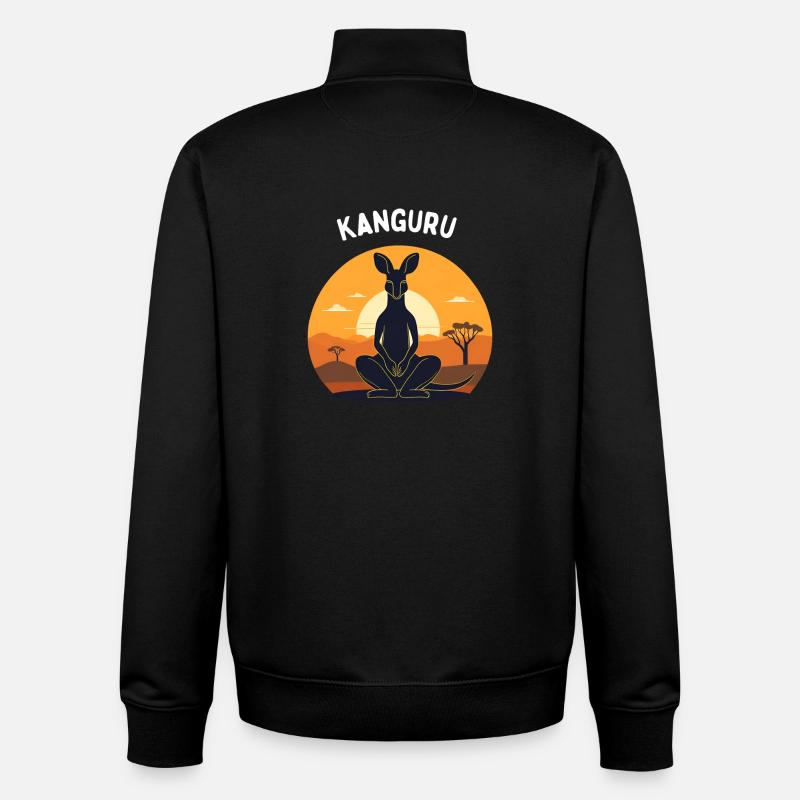 Kanguru - Sweat zippé unisexe en coton bio Stanley/Stella - noir