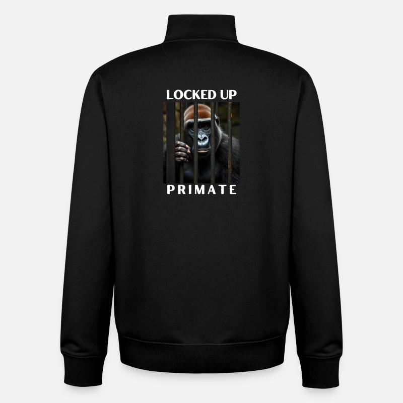 Sur primate fermé - Sweat zippé unisexe en coton bio Stanley/Stella - noir