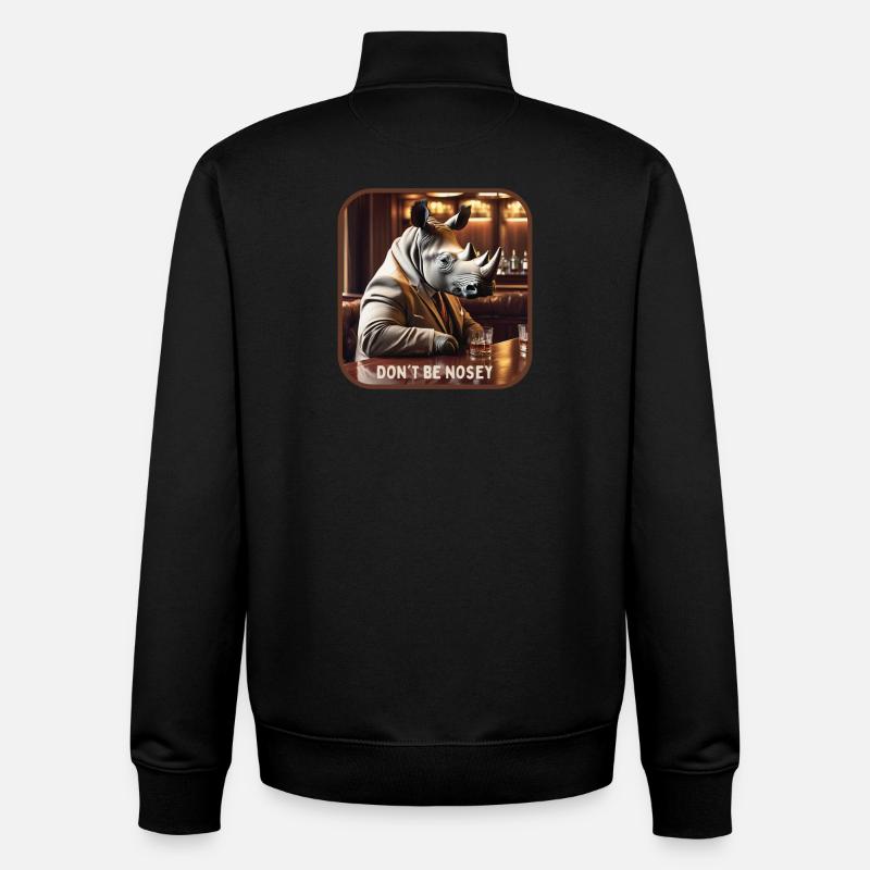 Don't be curious - Unisex Organic Zip Sweatshirt by Stanley/Stella - black