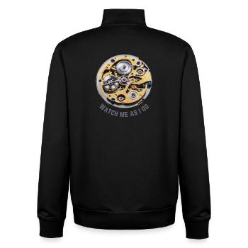 Schau mich an, während ich gehe - Unisex Organic Zip Sweatshirt von Stanley/Stella - Schwarz - Hinten - AI Model Male 185 light (185cm)