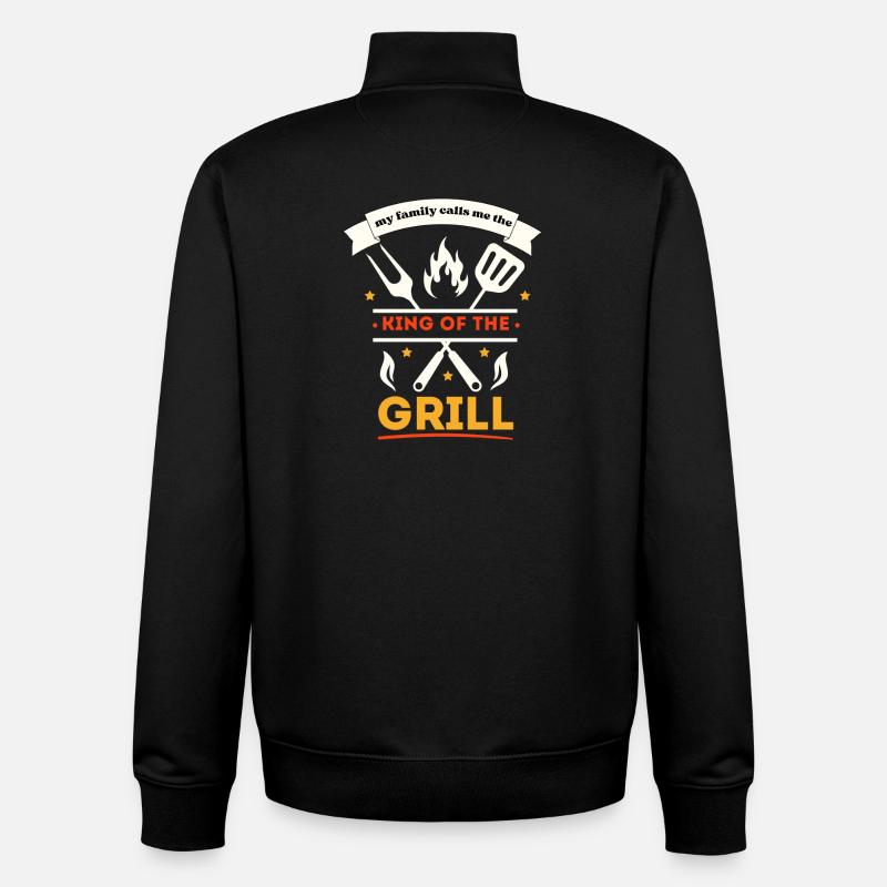 König des Grills - Unisex Organic Zip Sweatshirt von Stanley/Stella - Schwarz
