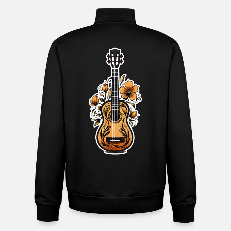 Ukulele Graphics - Unisex Organic Zip Sweatshirt by Stanley/Stella - black