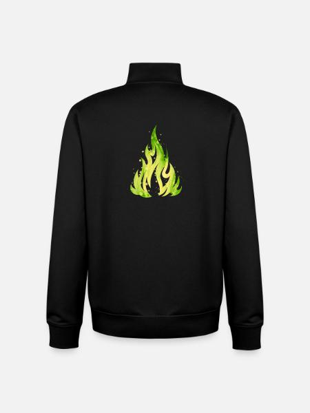 Verdant Flame Watercolor Fire - Unisex Organic Zip Sweatshirt by Stanley/Stella - black