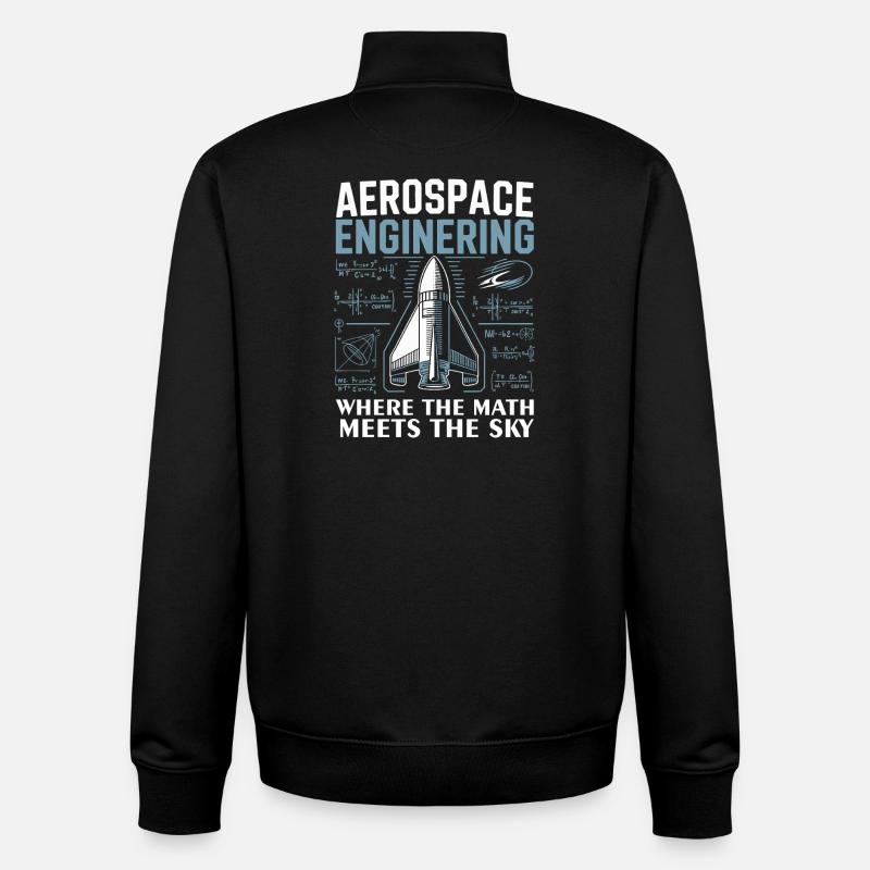 Aerospace Engineering Math Humor Design - Sweat zippé unisexe en coton bio Stanley/Stella - noir