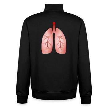 Human Lung – Medical Illustration - Unisex Organic Zip Sweatshirt by Stanley/Stella - black - Back - AI Model Male 185 light (185cm)