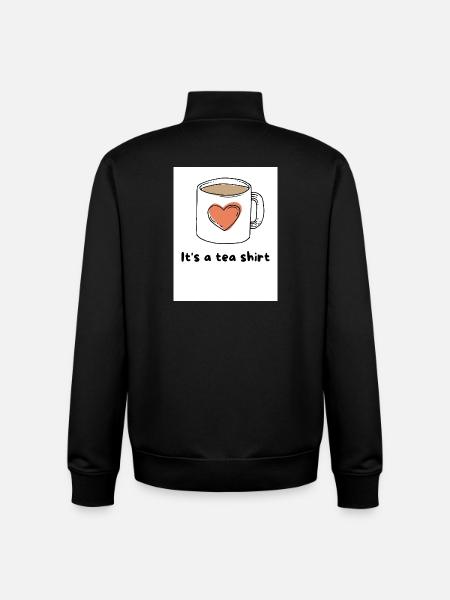 Herz Kaffeebecher Tee Shirt Design - Unisex Organic Zip Sweatshirt von Stanley/Stella - Schwarz