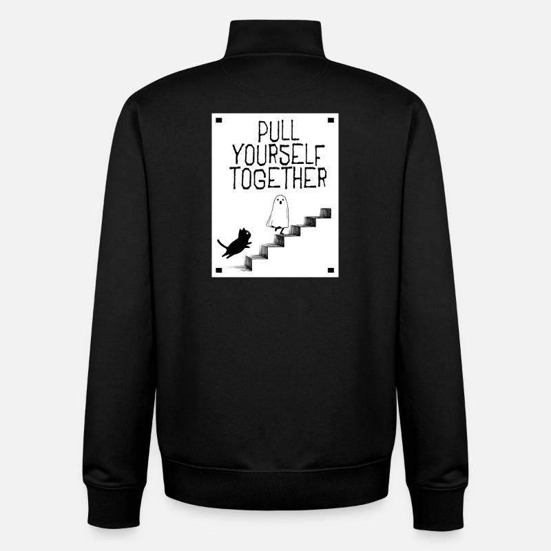 Pull yourself together - Unisex Organic Zip Sweatshirt by Stanley/Stella - black